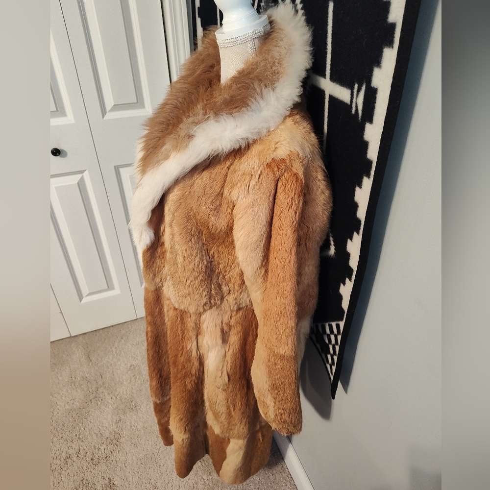 Vintage GUC Jacques St. Laurent Authentic Calf Length Fur Trench Overcoat, Small - Picture 5 of 15